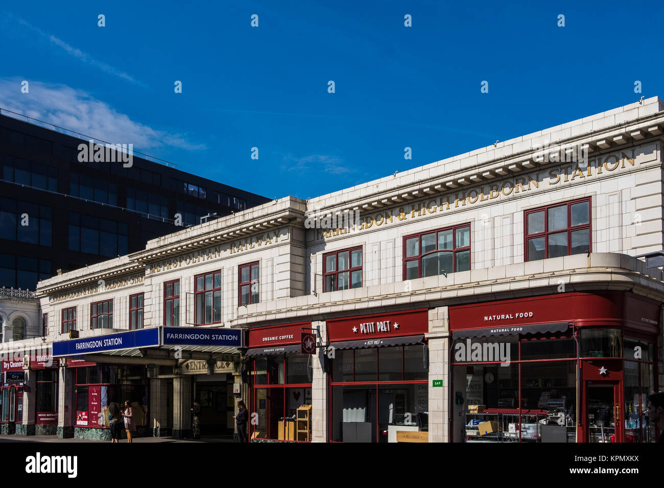 Farringdon Station old building entrance, London, England, U.K Stock