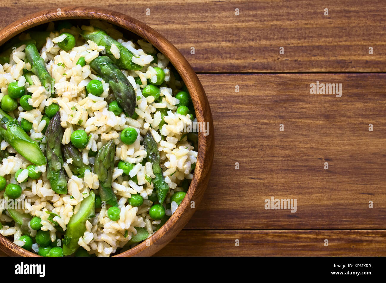 Asparagus Pea and Brown Rice Risotto Stock Photo - Alamy