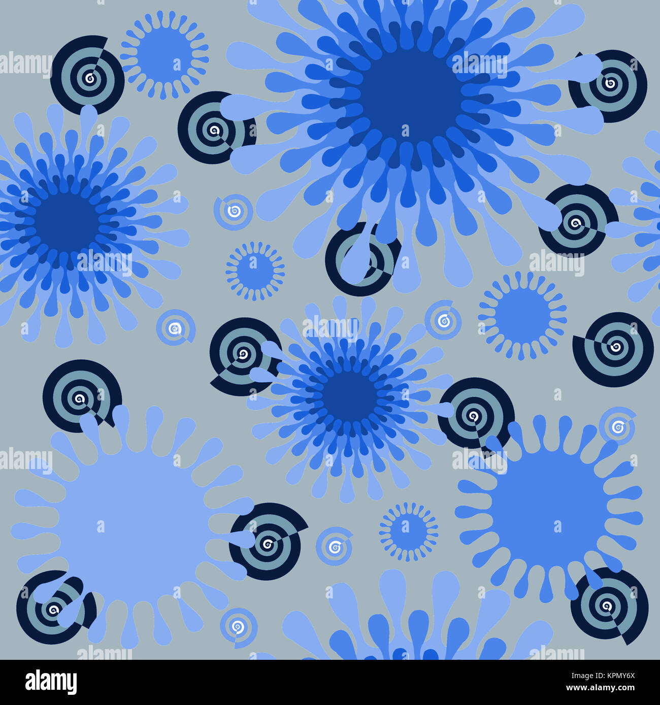 Abstract floral shapes in deep blue hi-res stock photography and images ...