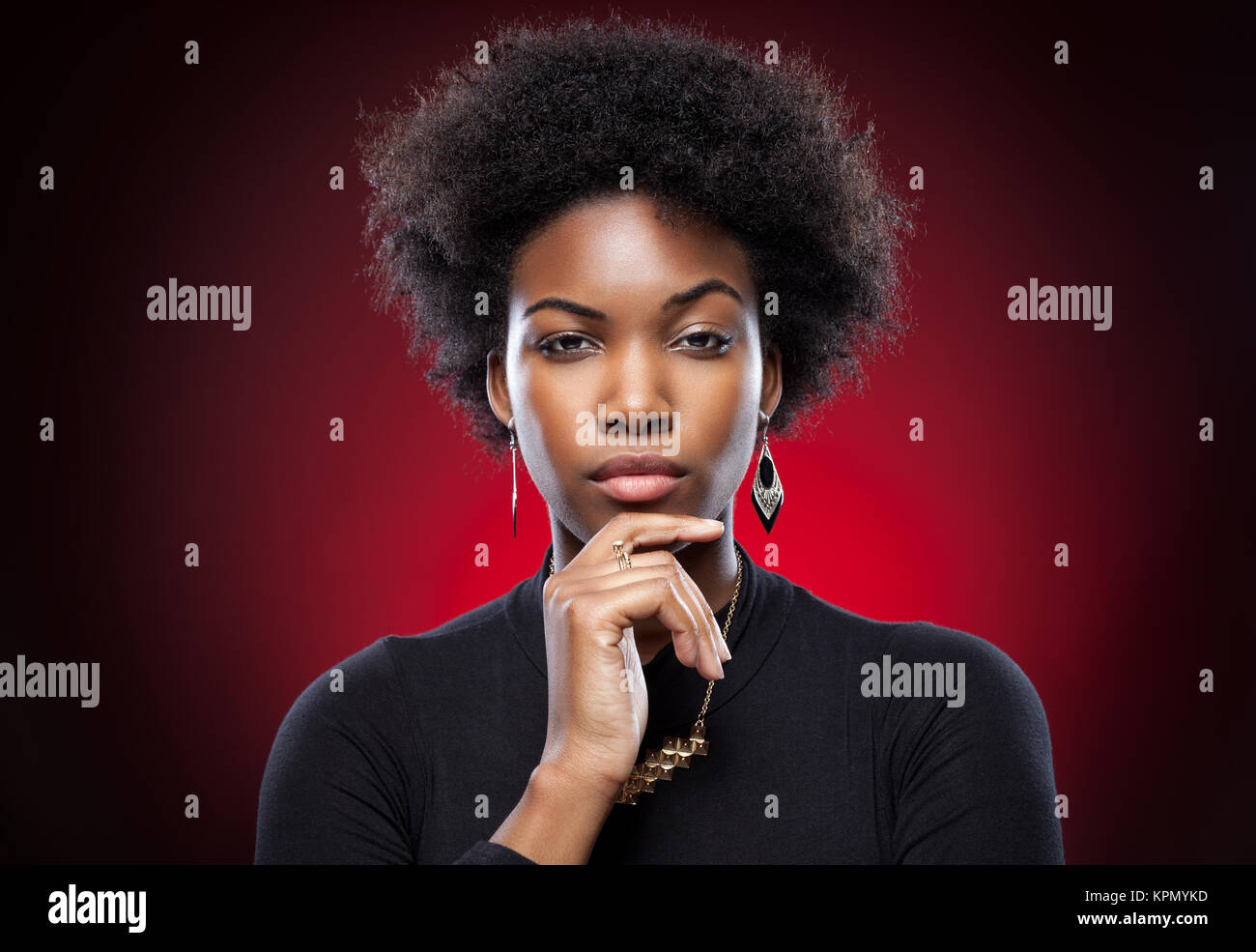 Young and beautiful black woman Stock Photo - Alamy
