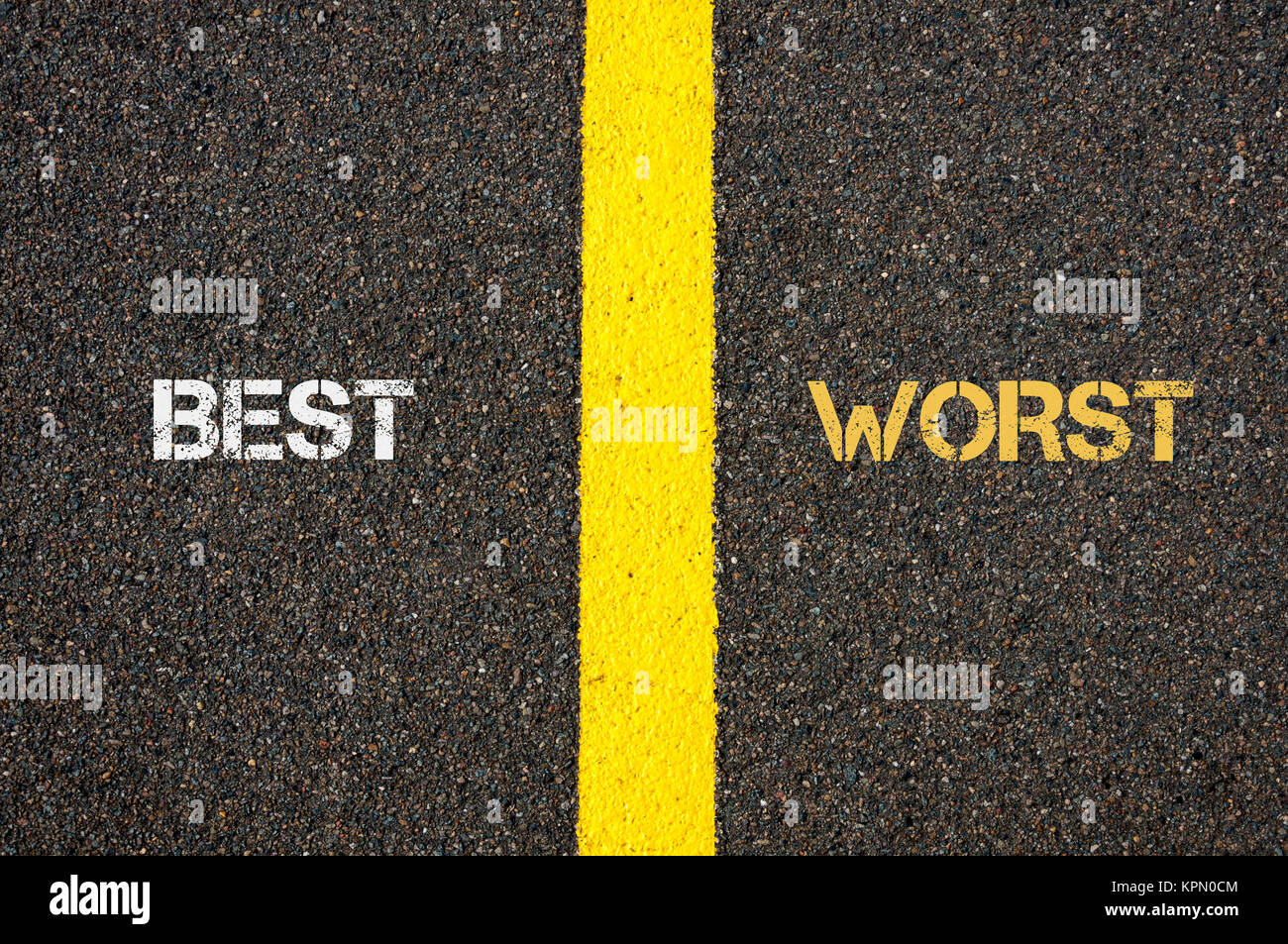 Antonym concept of BEST versus WORST Stock Photo Alamy
