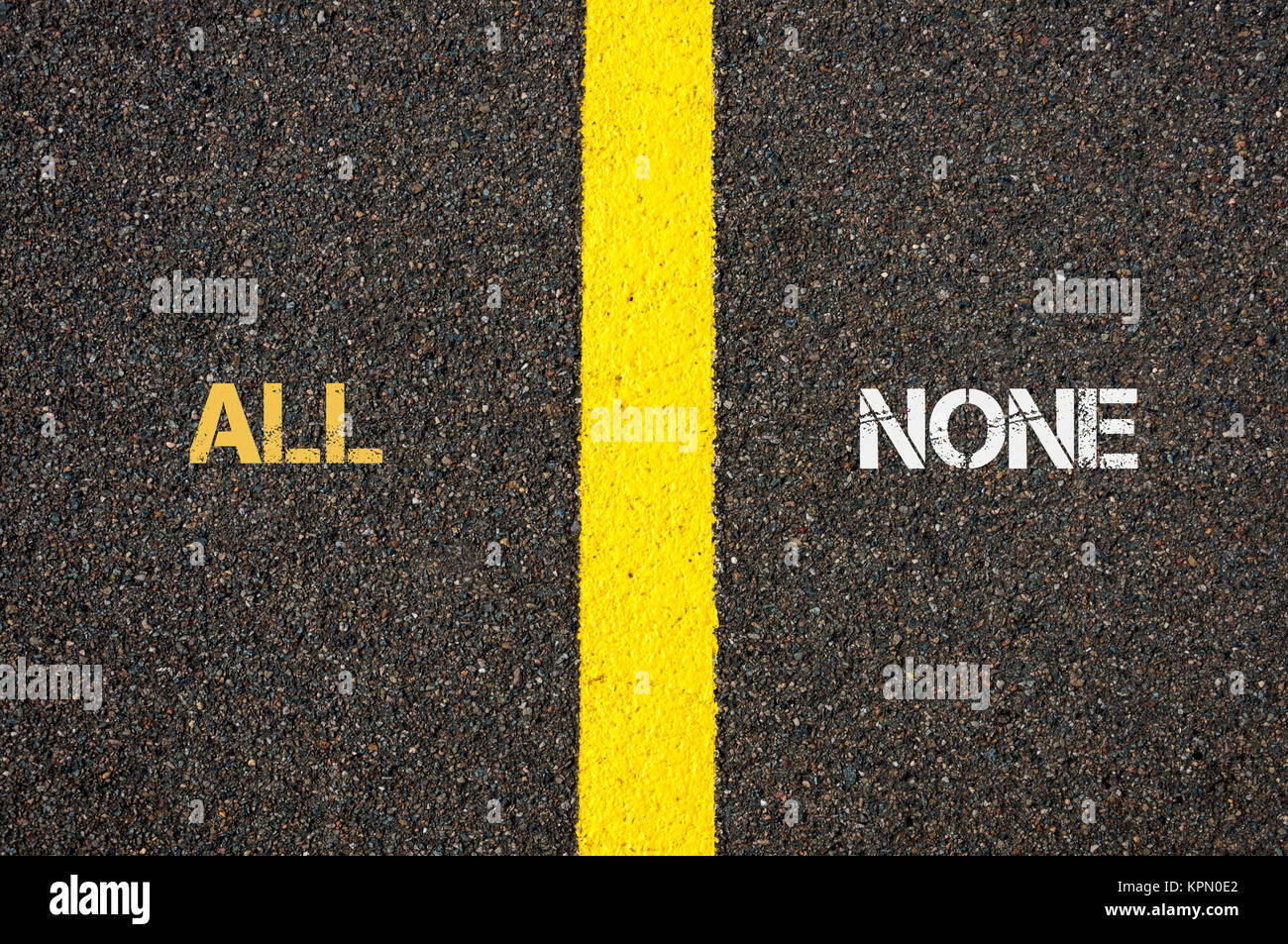 Antonym Concept Of ALL Versus NONE Stock Photo Alamy