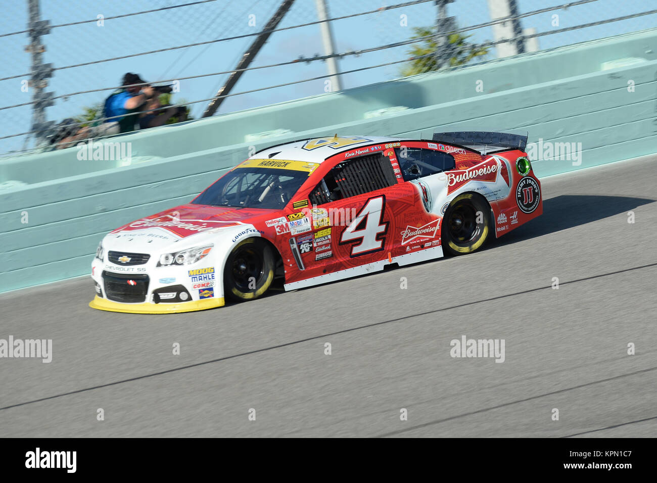 HOMESTEAD, FL - NOVEMBER 16:  Kevin Harvick during the NASCAR Sprint Cup Series Ford EcoBoost 400 at Homestead-Miami Speedway on November 16, 2014 in Homestead, Florida.  People:  Kevin Harvick Stock Photo