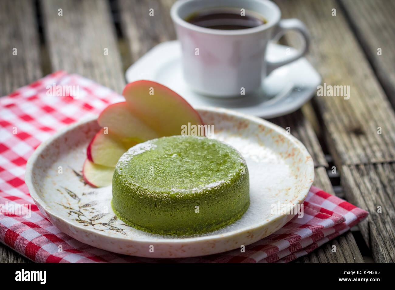 Green tea cake Stock Photo Alamy