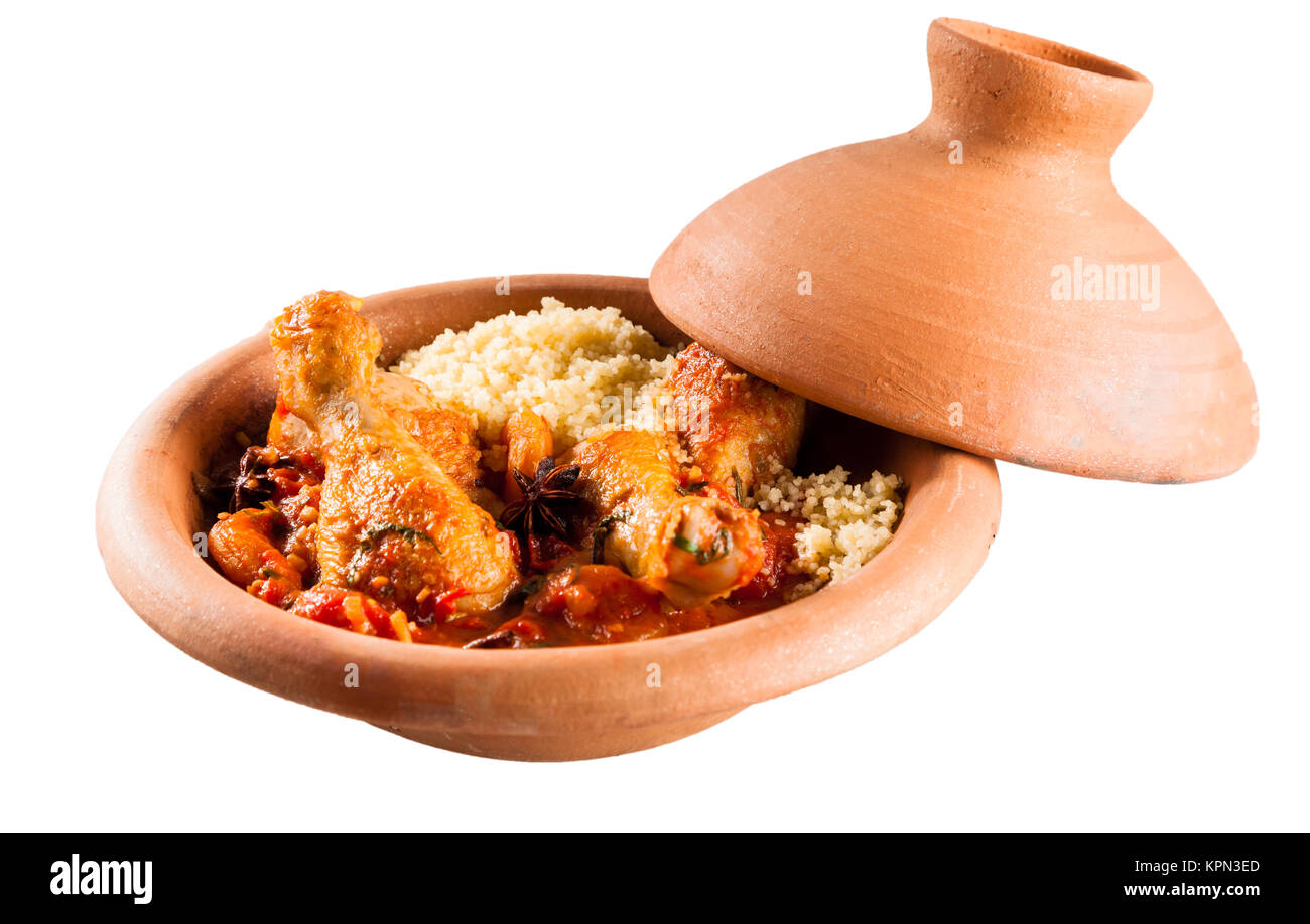 Close Up of Traditional Tajine Berber Dish Made with Chicken Legs