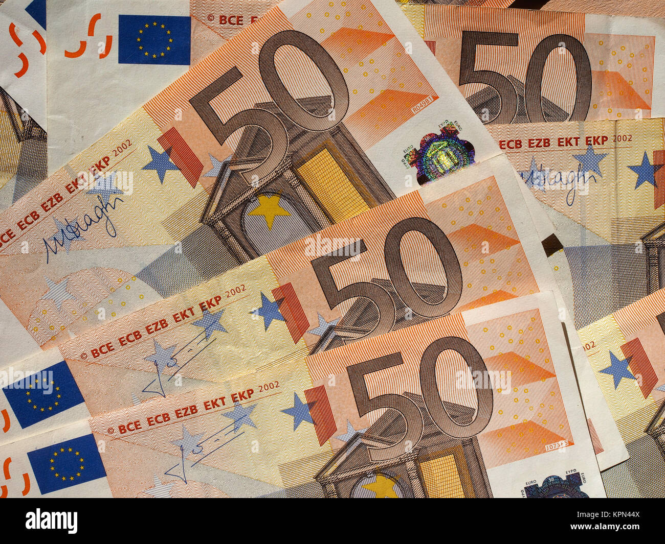 Fifty Euro notes Stock Photo - Alamy