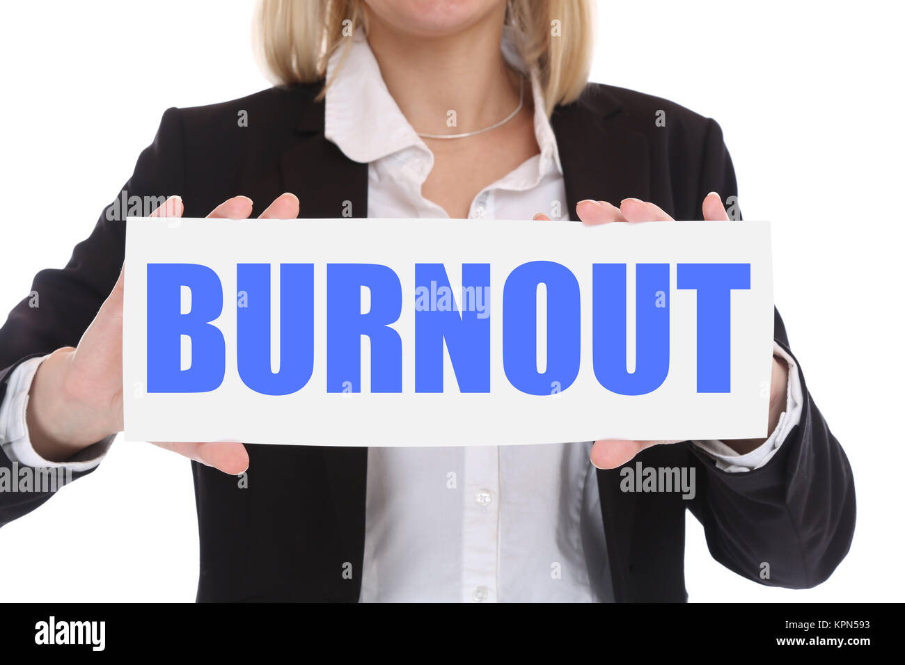 burnout sick disease in job stress business concept Stock Photo