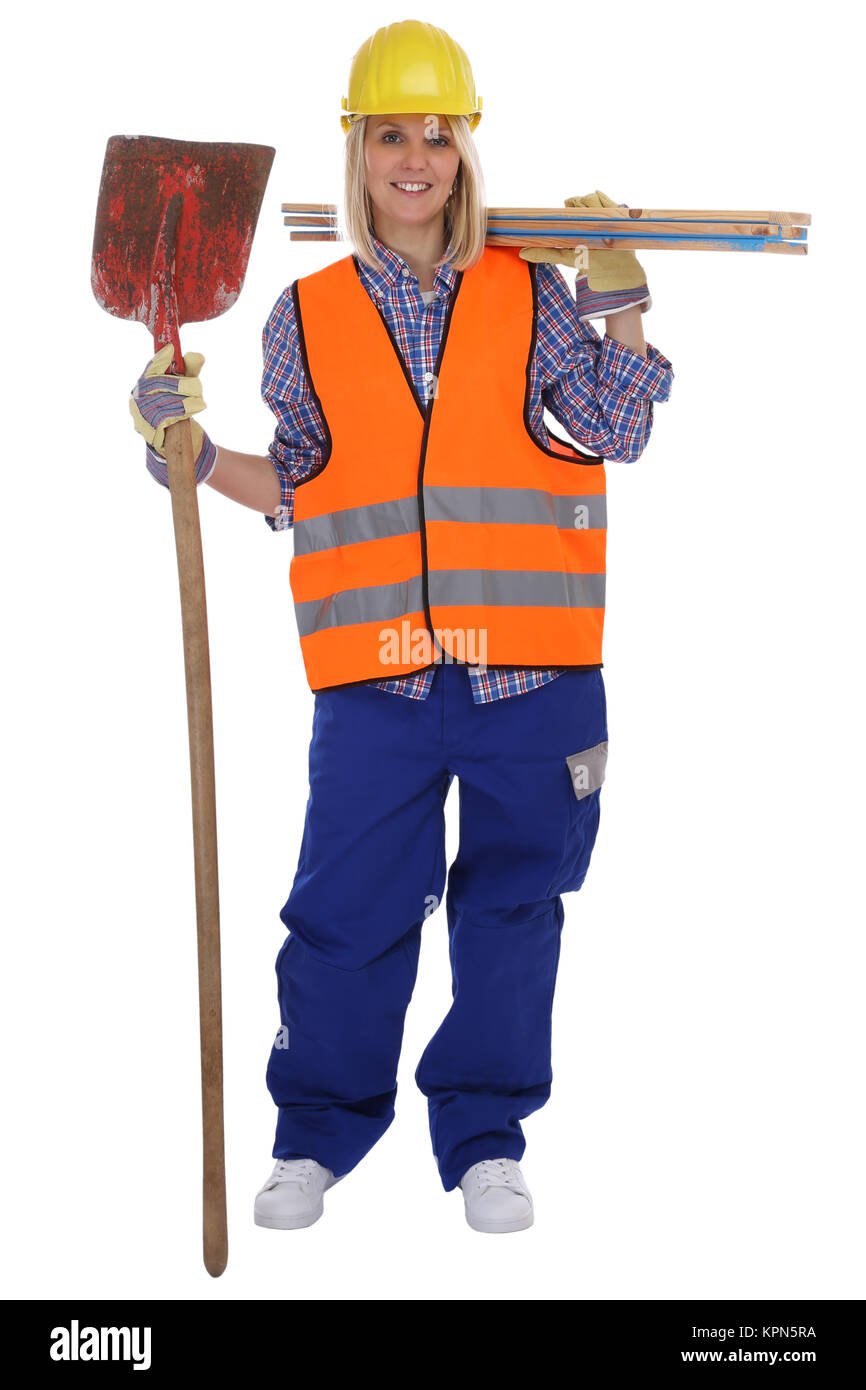 construction woman construction worker worker construction full cut Stock Photo
