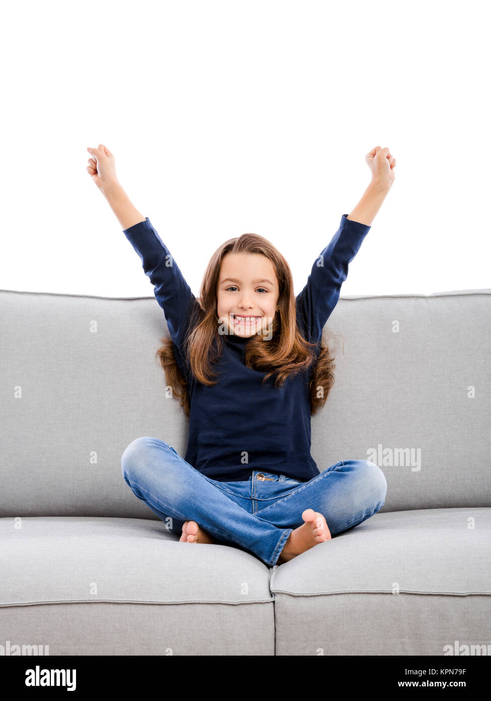 Happy little girl at home Stock Photo - Alamy