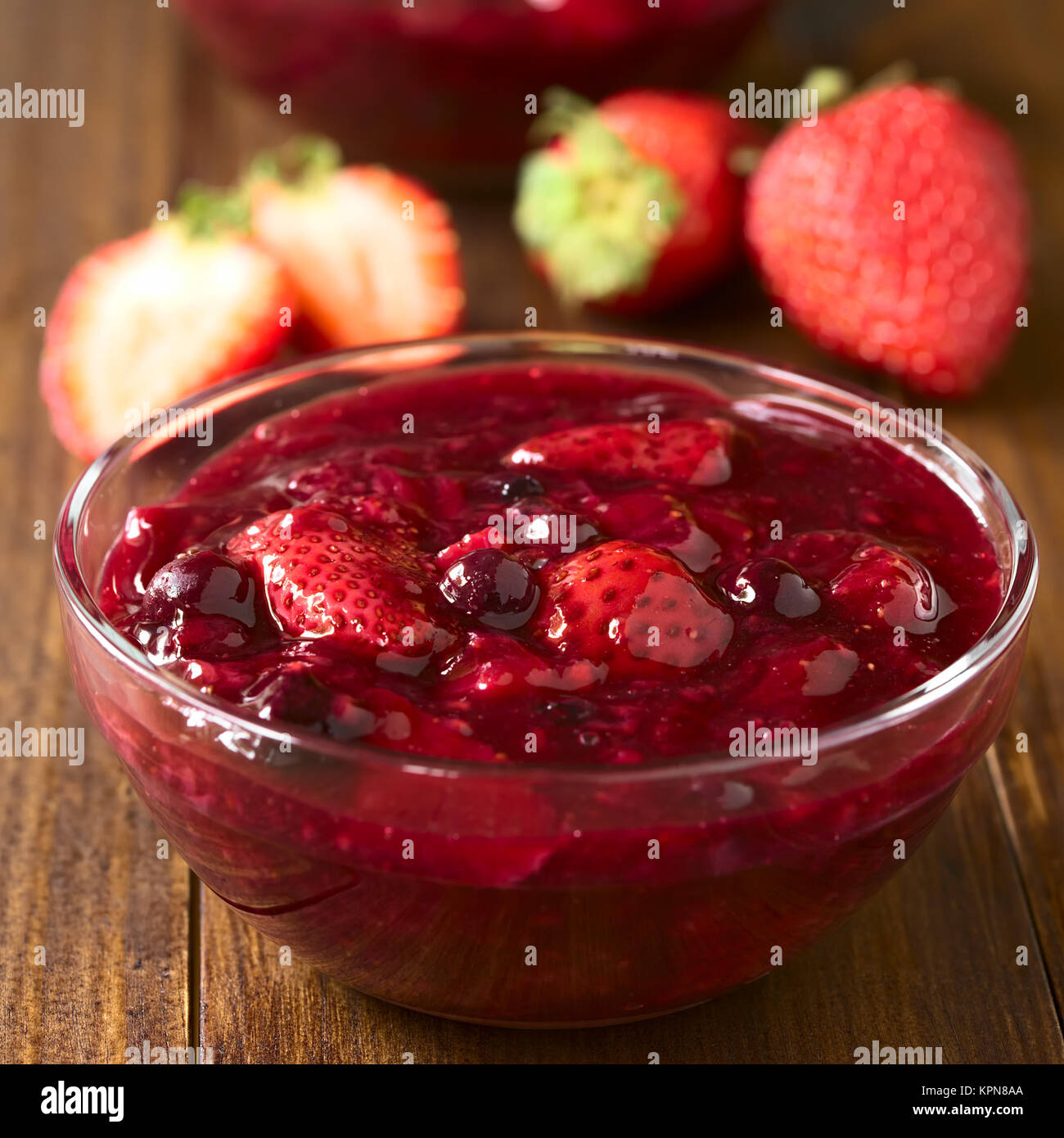 German Rote Gruetze Red Berry Dessert Stock Photo