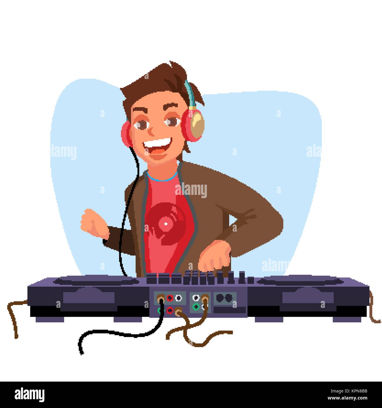 Modern Dj Vector. Playing Progressive Electro Music. Dj And Mixing Console.  Night Club Concept. Flat Cartoon Illustration Stock Vector Image & Art -  Alamy