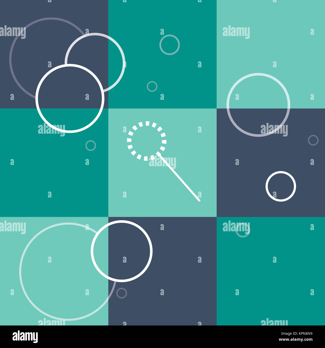Flat vector line icons of soap bubbles on a bluish background Stock ...