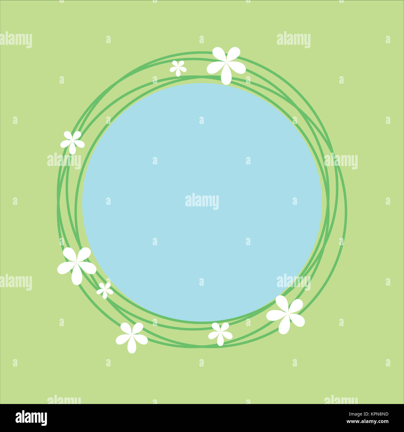Circular Spring Solstice Design Spring theme circlular frame with floral design Stock Photo - Alamy