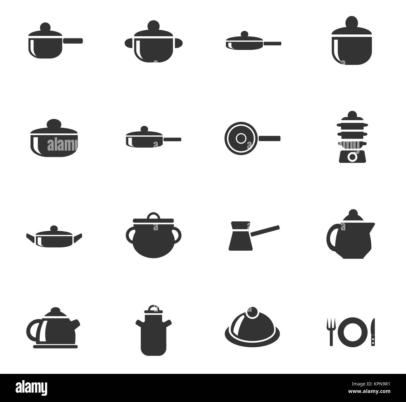 dishes icon set Stock Photo - Alamy