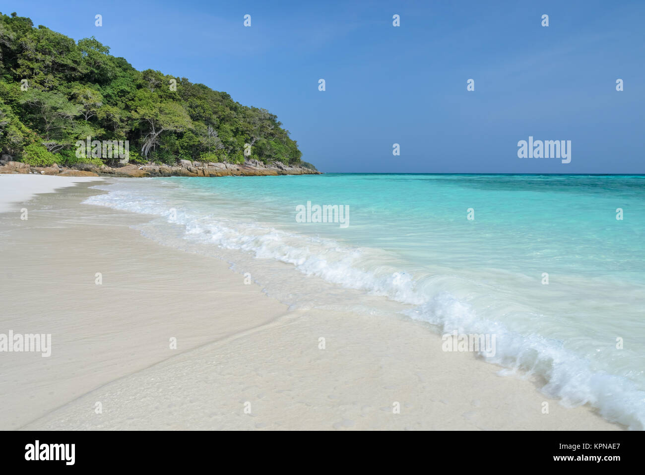 Idyllic white sand beach of Tachai island, Thailand Stock Photo