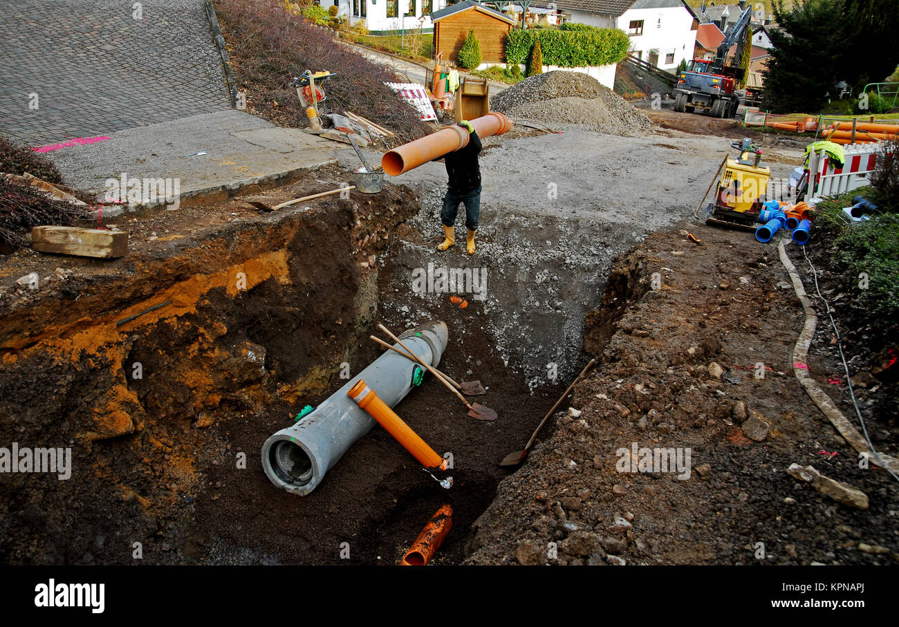 sewer construction Stock Photo