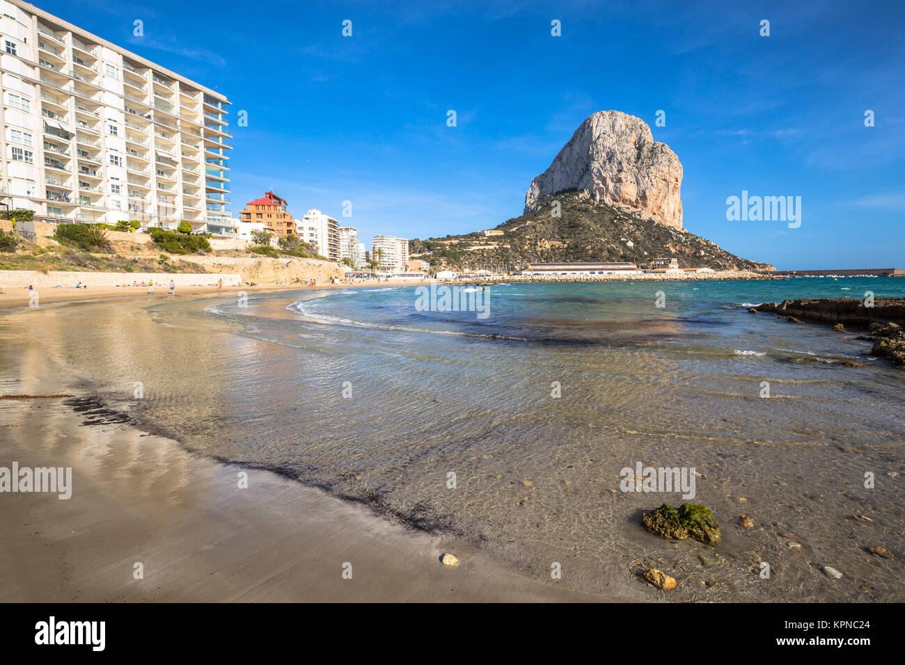 Calpe Alicante Arenal Bol Beach Mediterranean Sea In Spain Stock Calpe Alicante Arenal Bol Beach Mediterranean Sea In Spain Stock