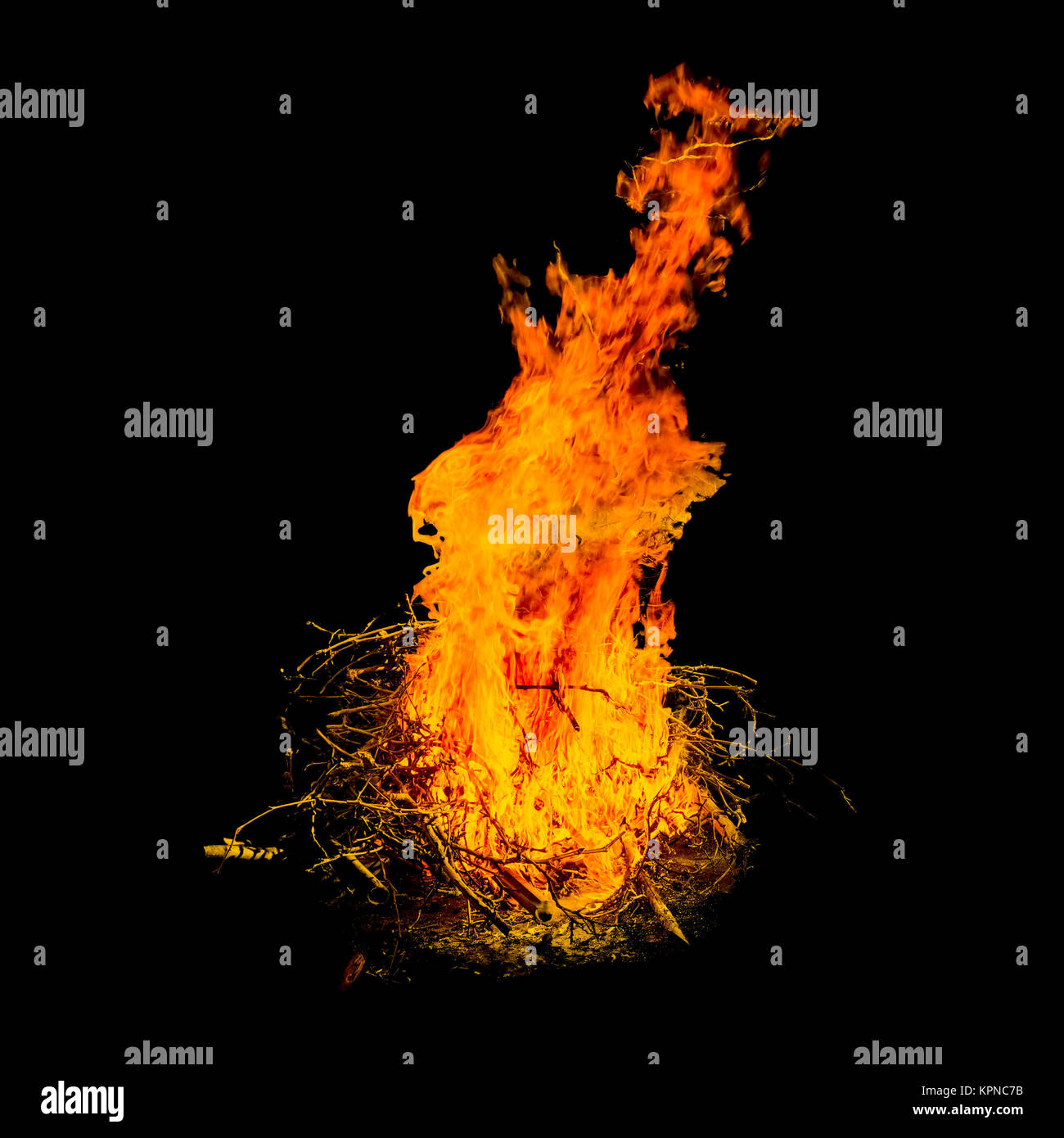 Bonfire in the night Stock Photo - Alamy