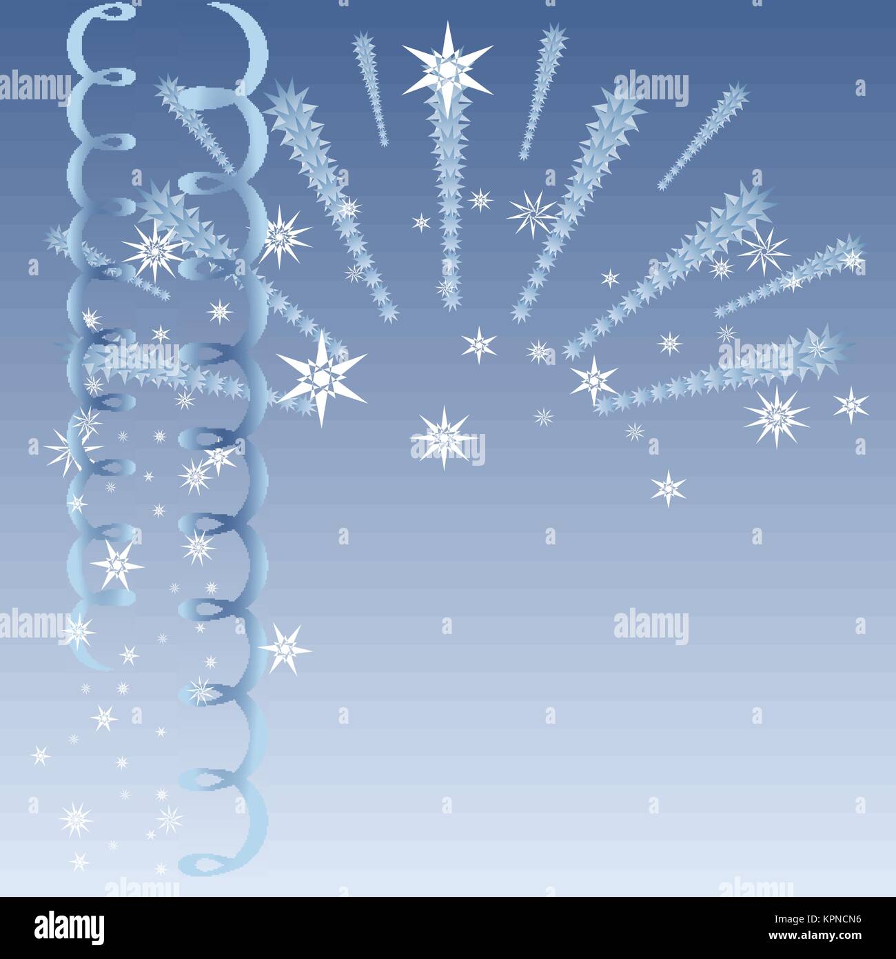 Blue Christmas with firework Stock Vector