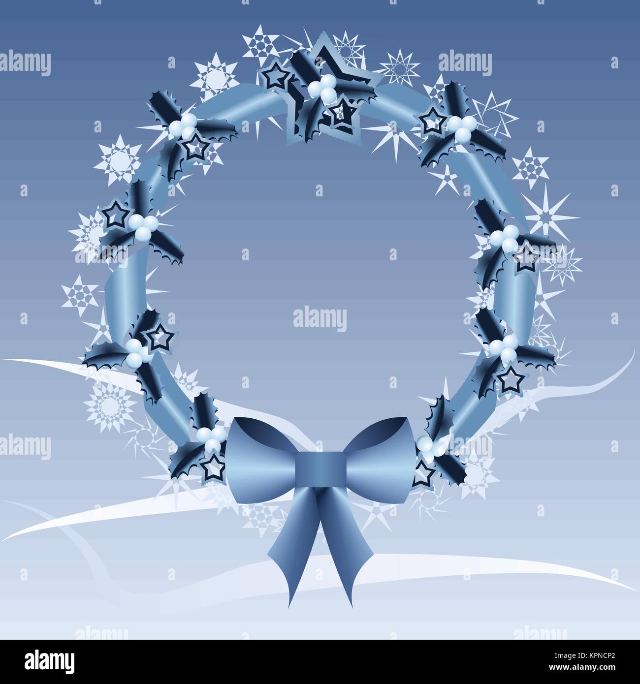 Blue Christmas wreath Stock Vector