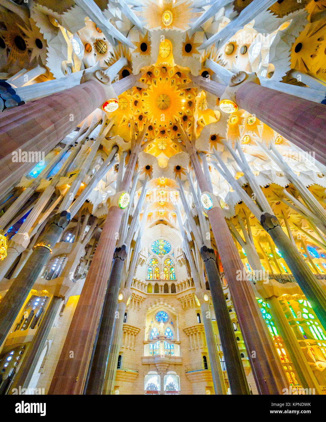 The Basilica i Temple Expiatori de la Sagrada Familia designed by Spanish architect Antoni Gaudi - Barcelona, Spain Stock Photo