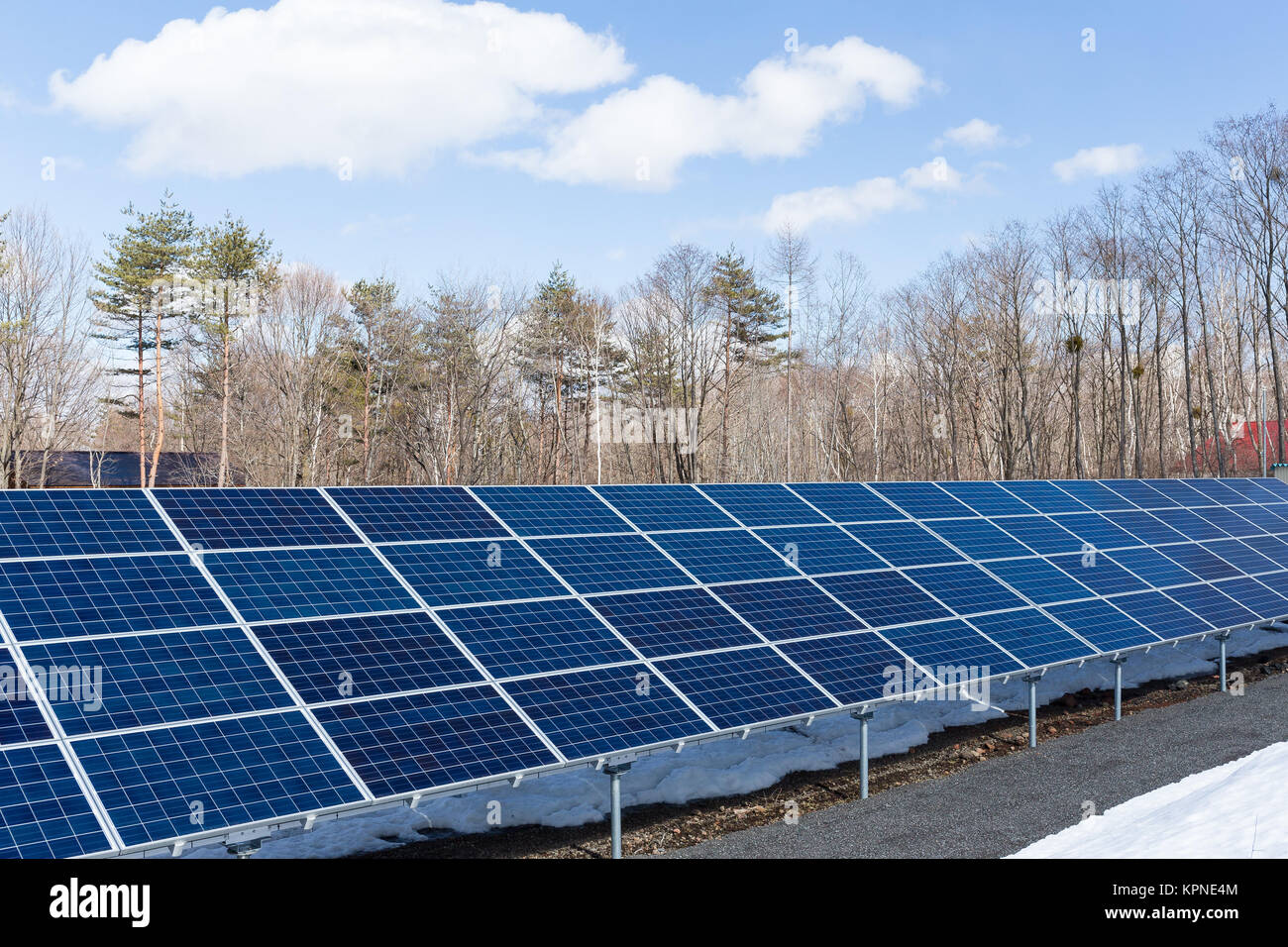 Solar panel system plant Stock Photo - Alamy