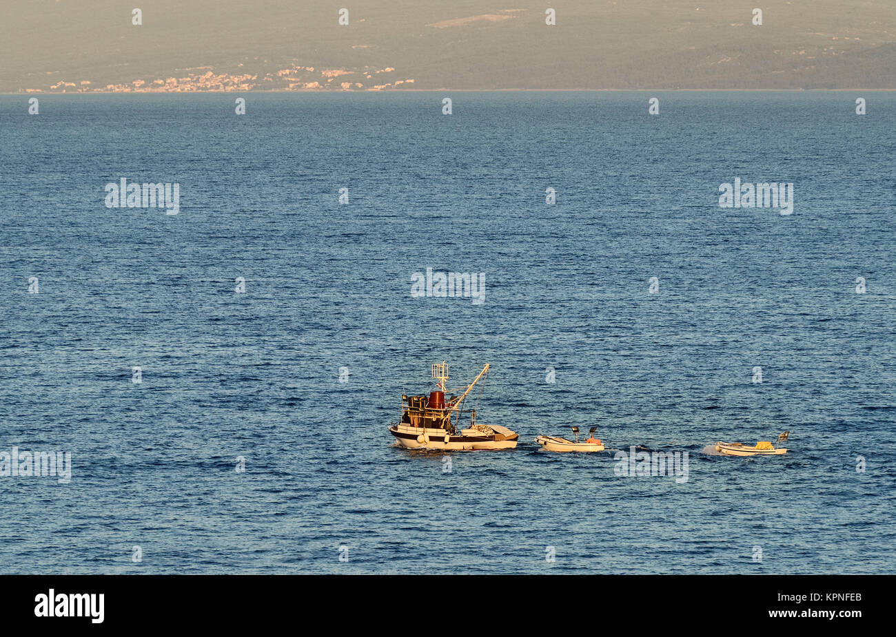 fishermen with boats return from the catch Stock Photo