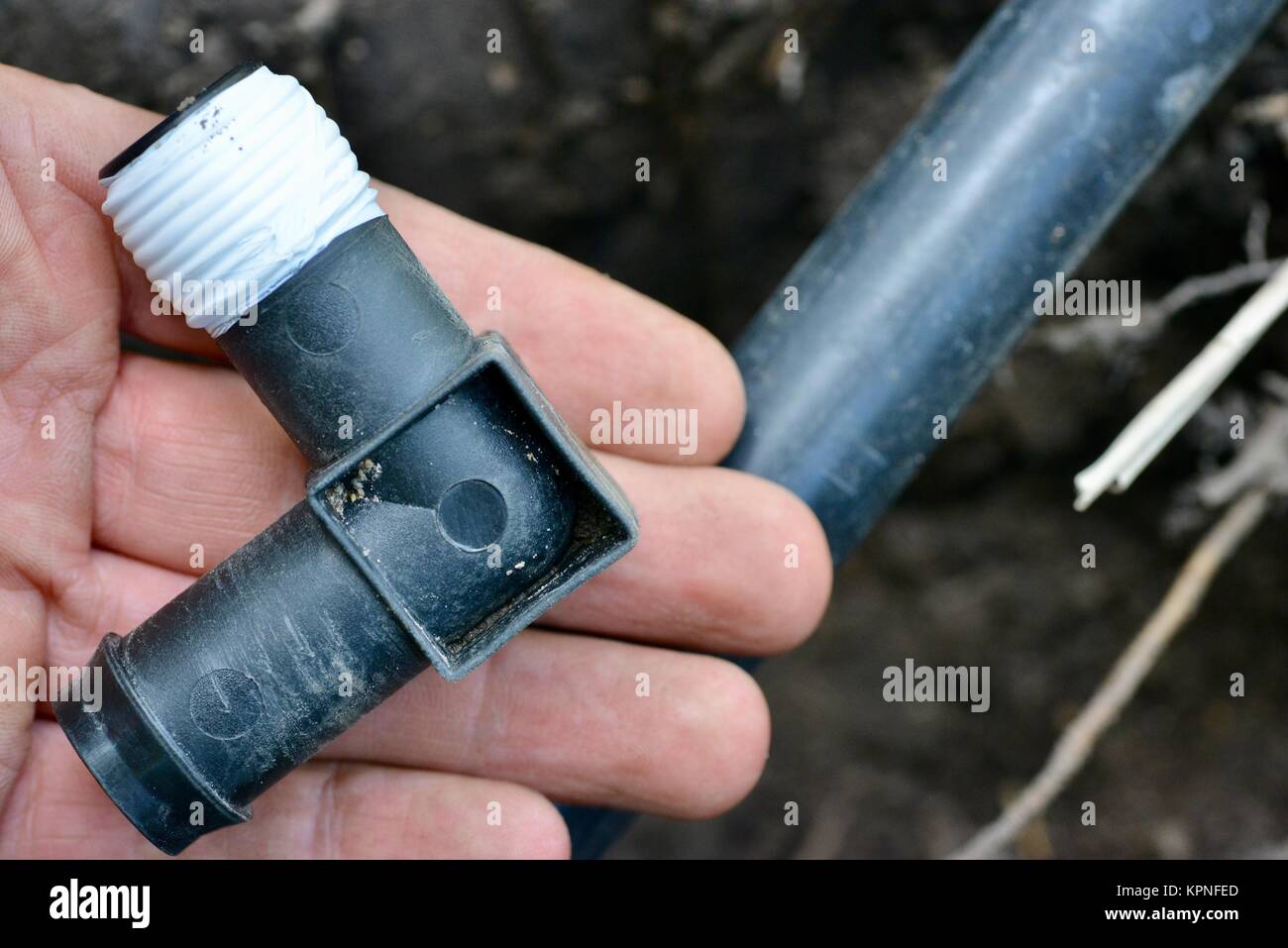 Step by step series on laying irrigation pipe for a home garden, using