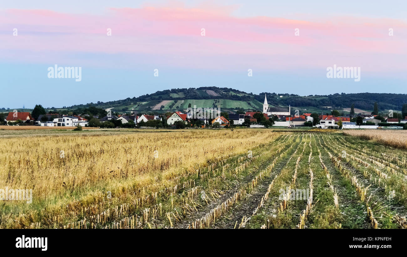 protect the village on the mountains in burgenland Stock Photo