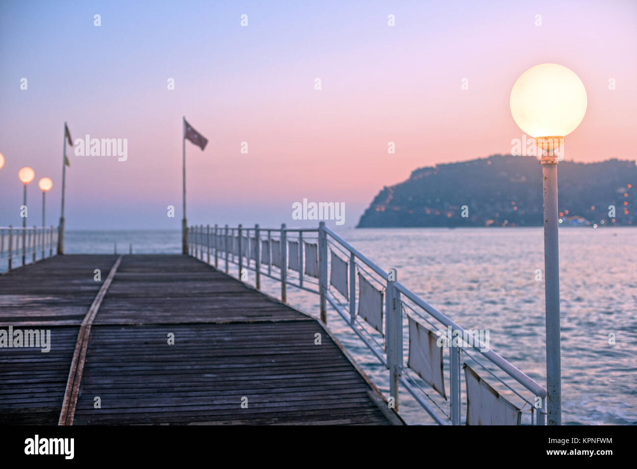 Alanya dock in the evening Stock Photo