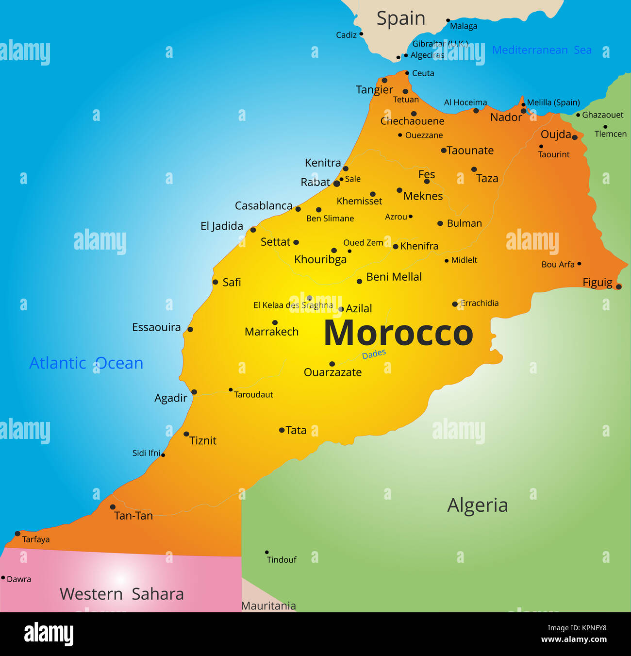 color map of Morocco country Stock Photo Alamy