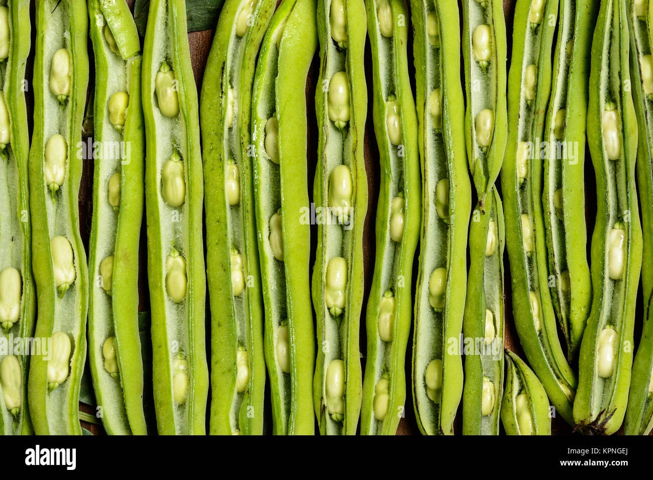 Fresh broad beans in Flat lay Stock Photo - Alamy