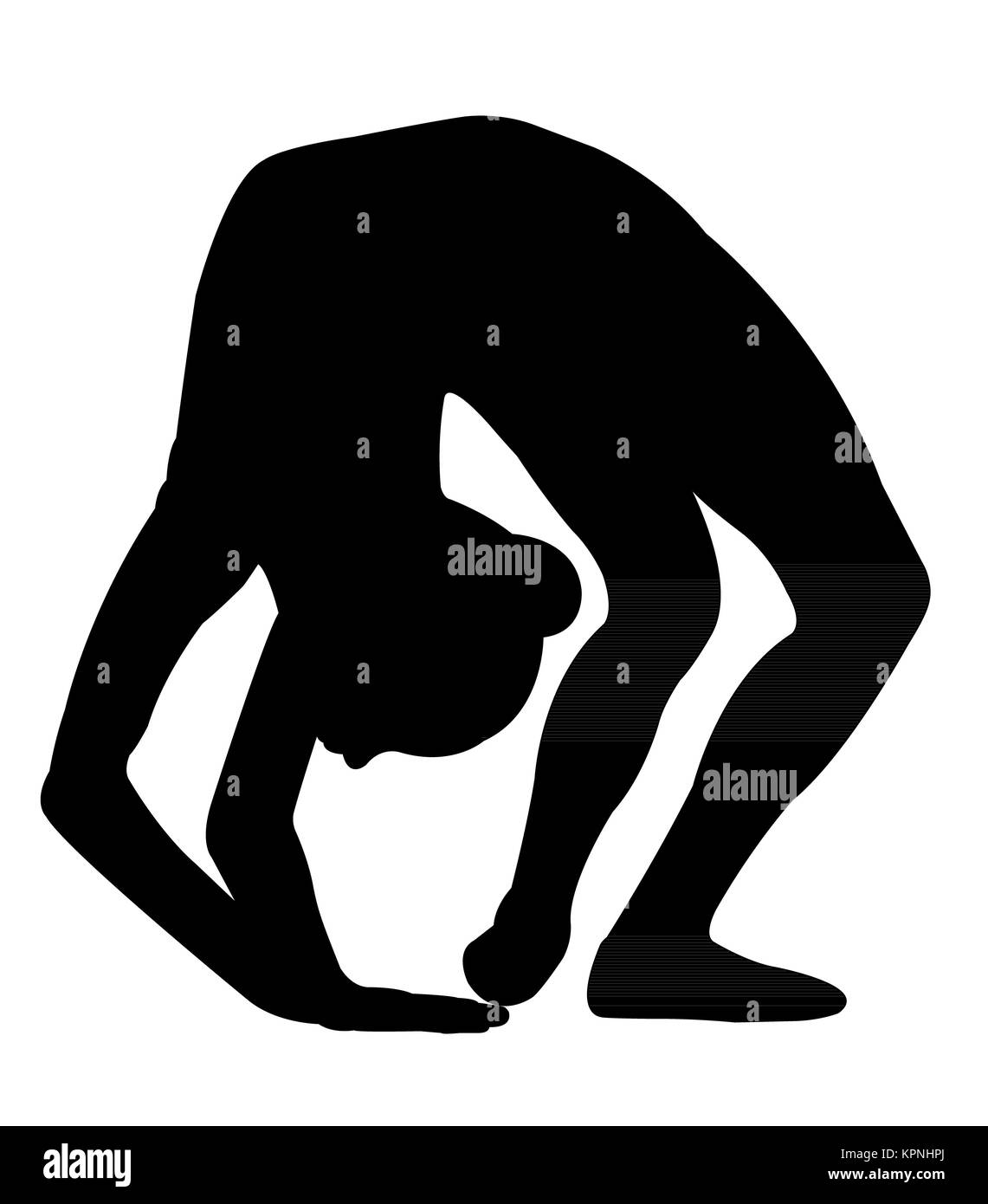 Black silhouette illustration of gymnastic girl Stock Photo