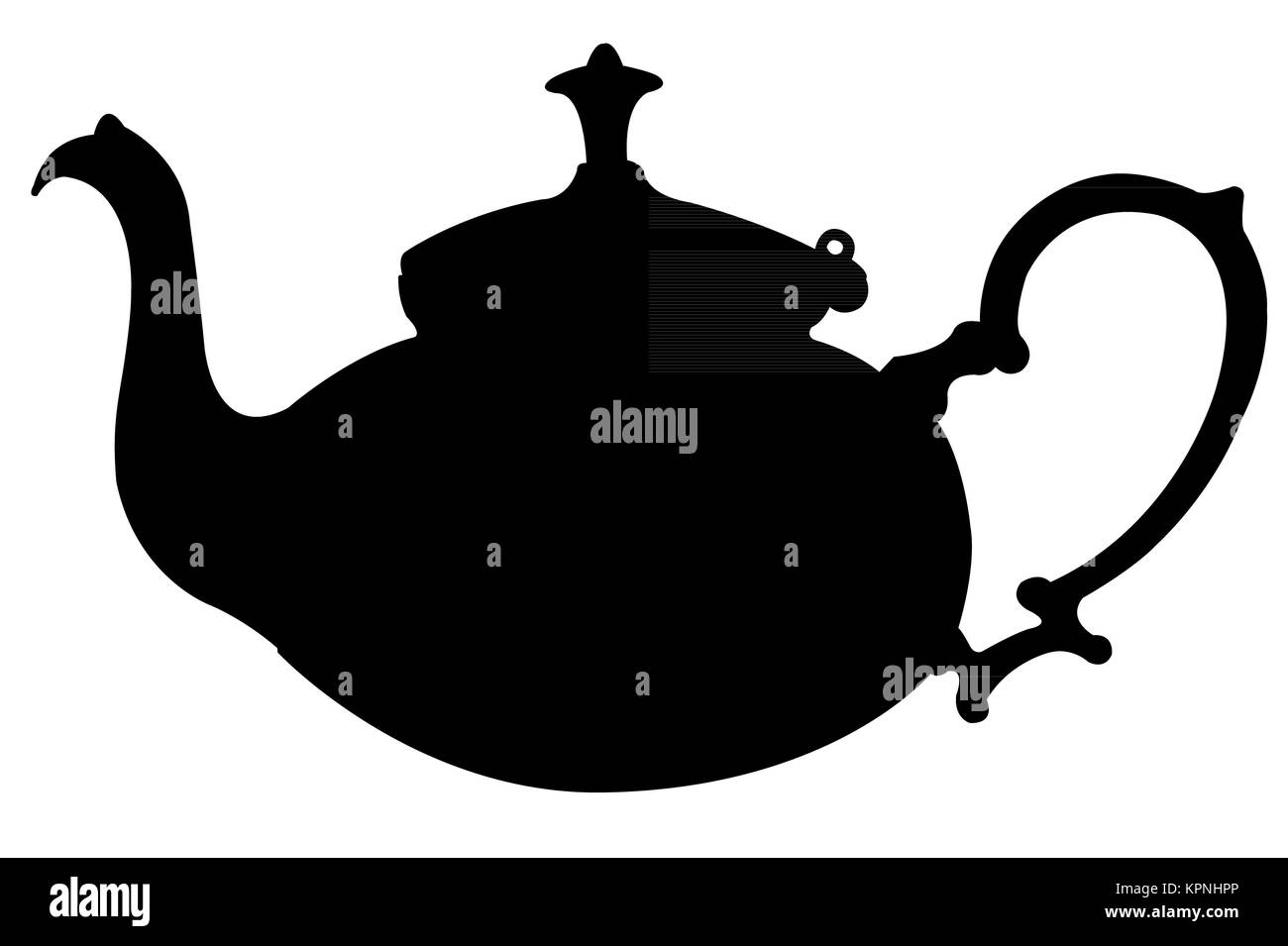 tea pot silhouette Stock Photo