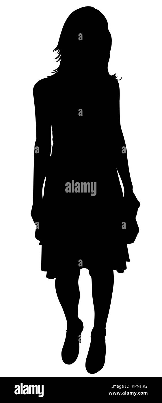 a slim girl body silhouette Stock Photo