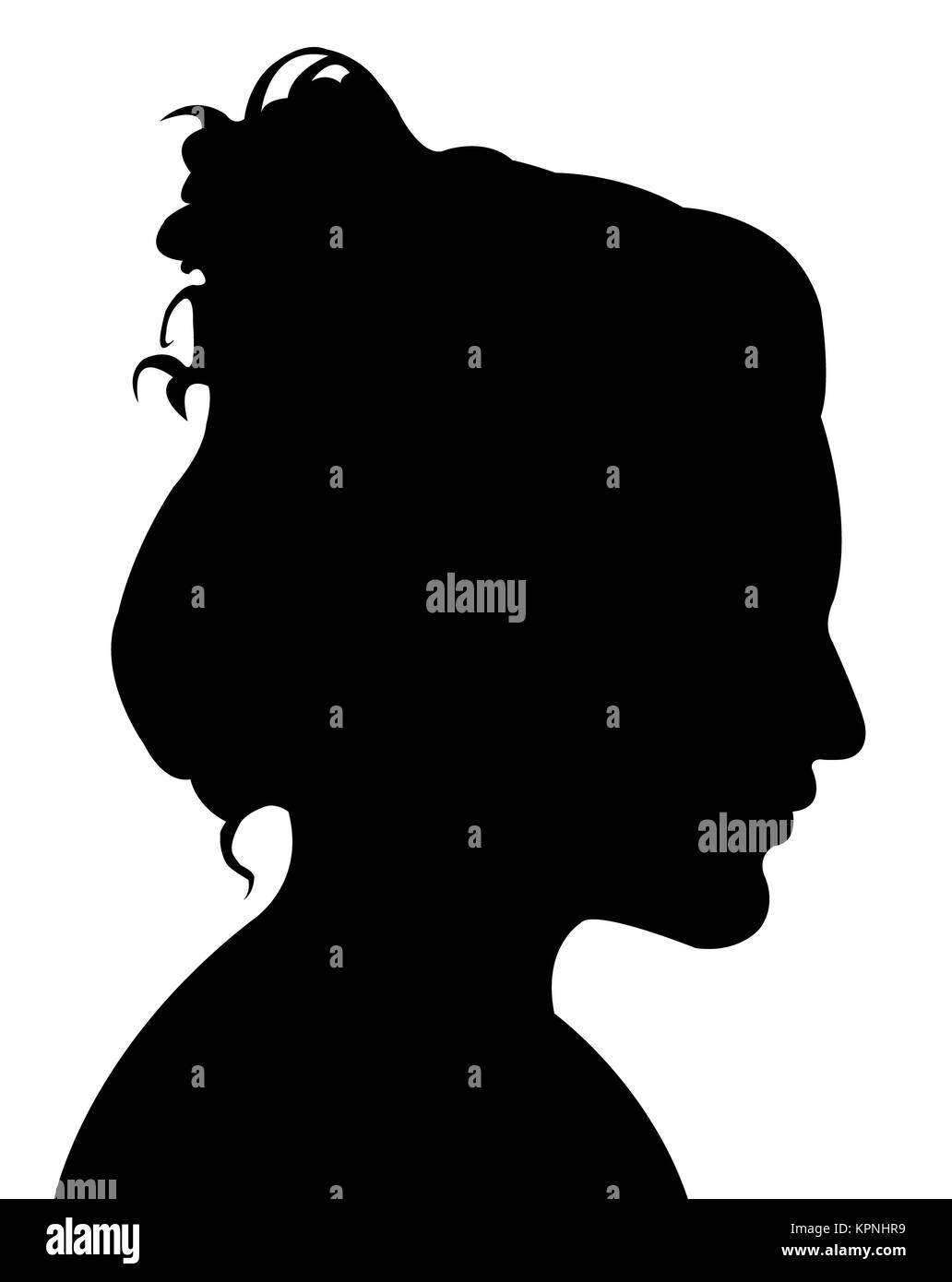 lady head silhouette Stock Photo