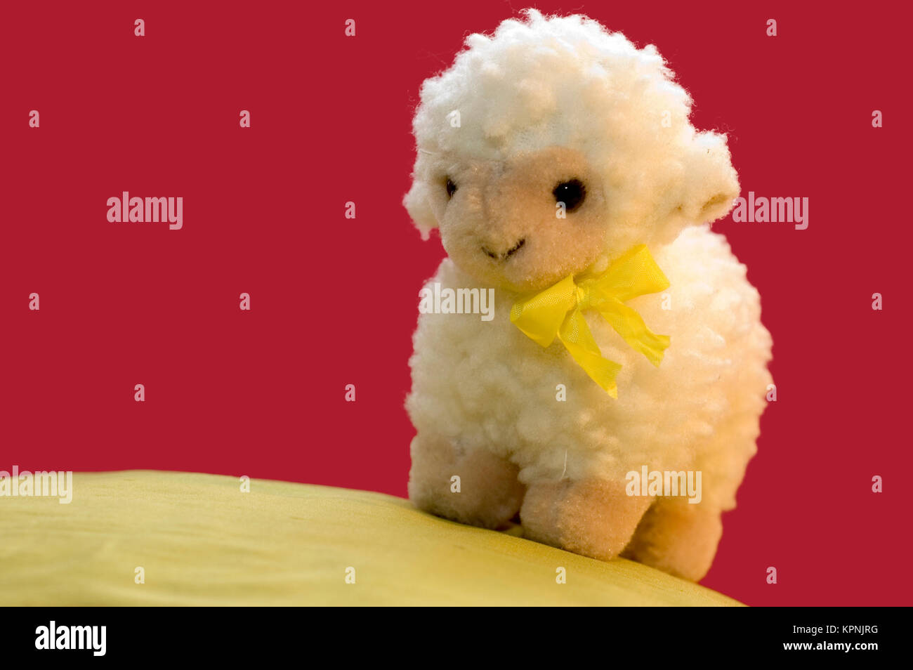 A Toy Sheep In Spring Stock Photo