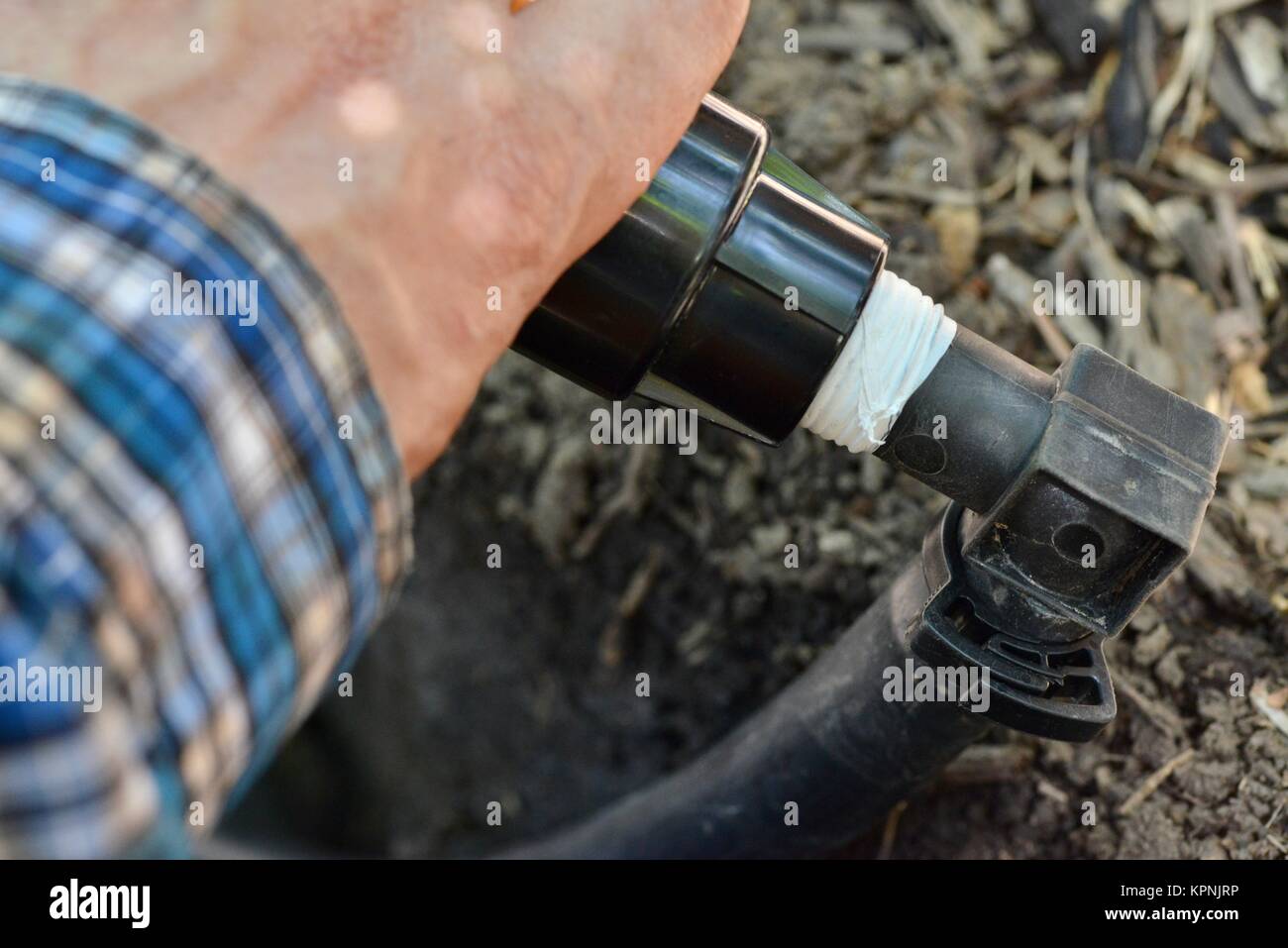 Step by step series on laying irrigation pipe for a home garden, using