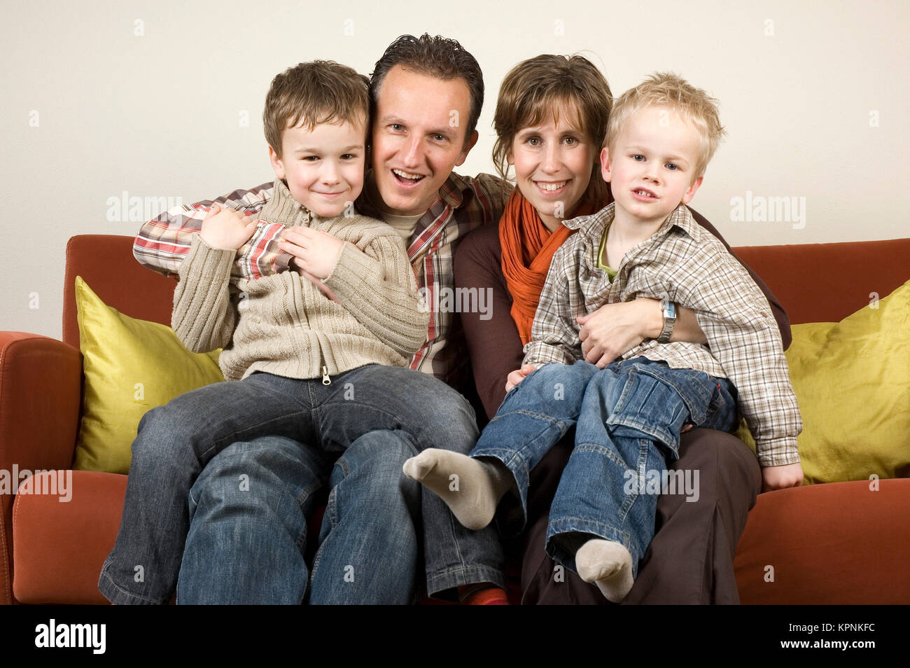 Family On A Couch 2 Stock Photo