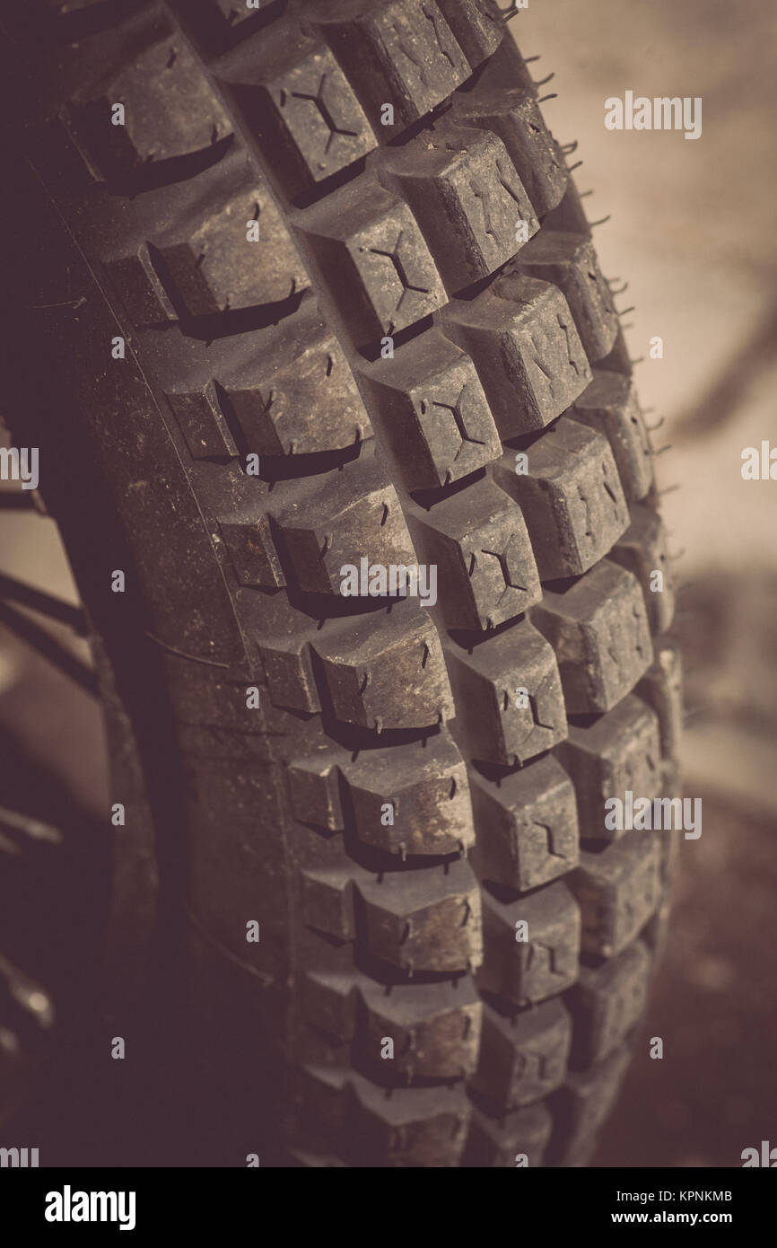 Trial motorcycle knobby tire Stock Photo Alamy