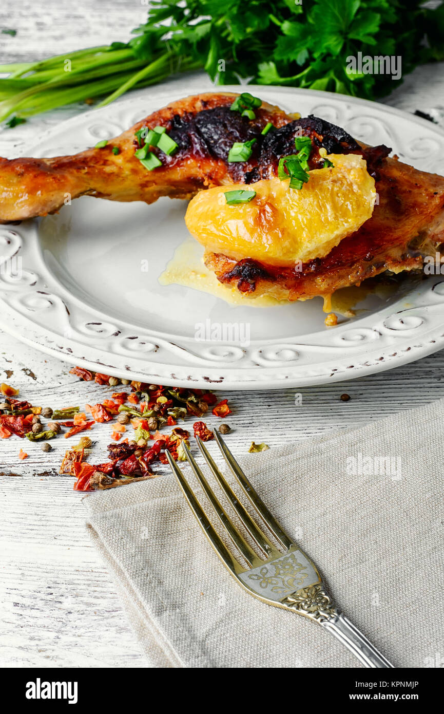 fried chicken thighs Stock Photo - Alamy