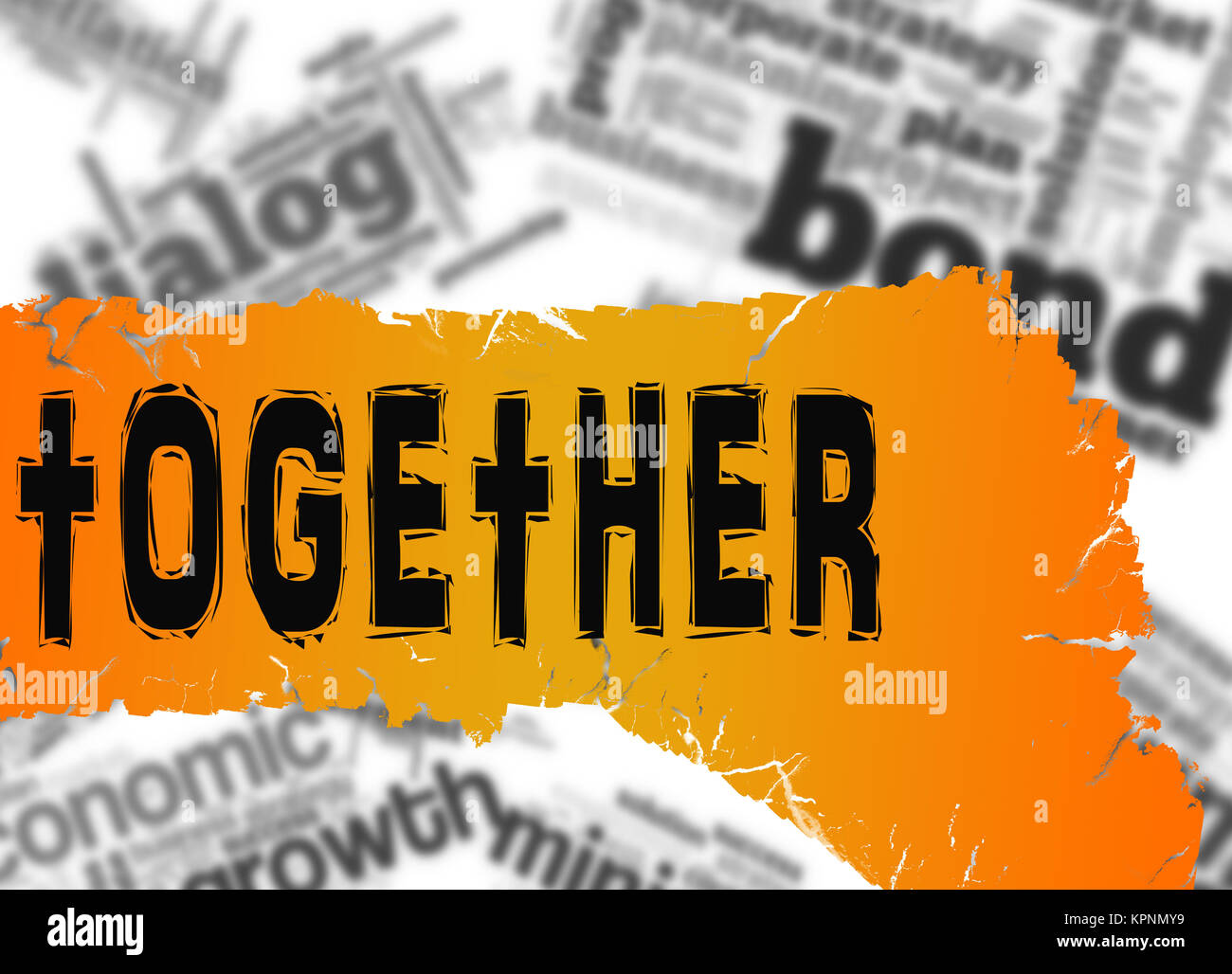 Word cloud with together word on yellow and red banner Stock Photo - Alamy