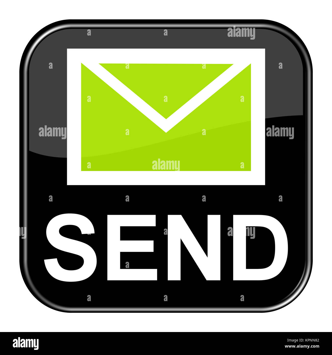 Sende Button Schwarzer isolierter Button mit Symbol zeigt Send Stock Photo - Alamy