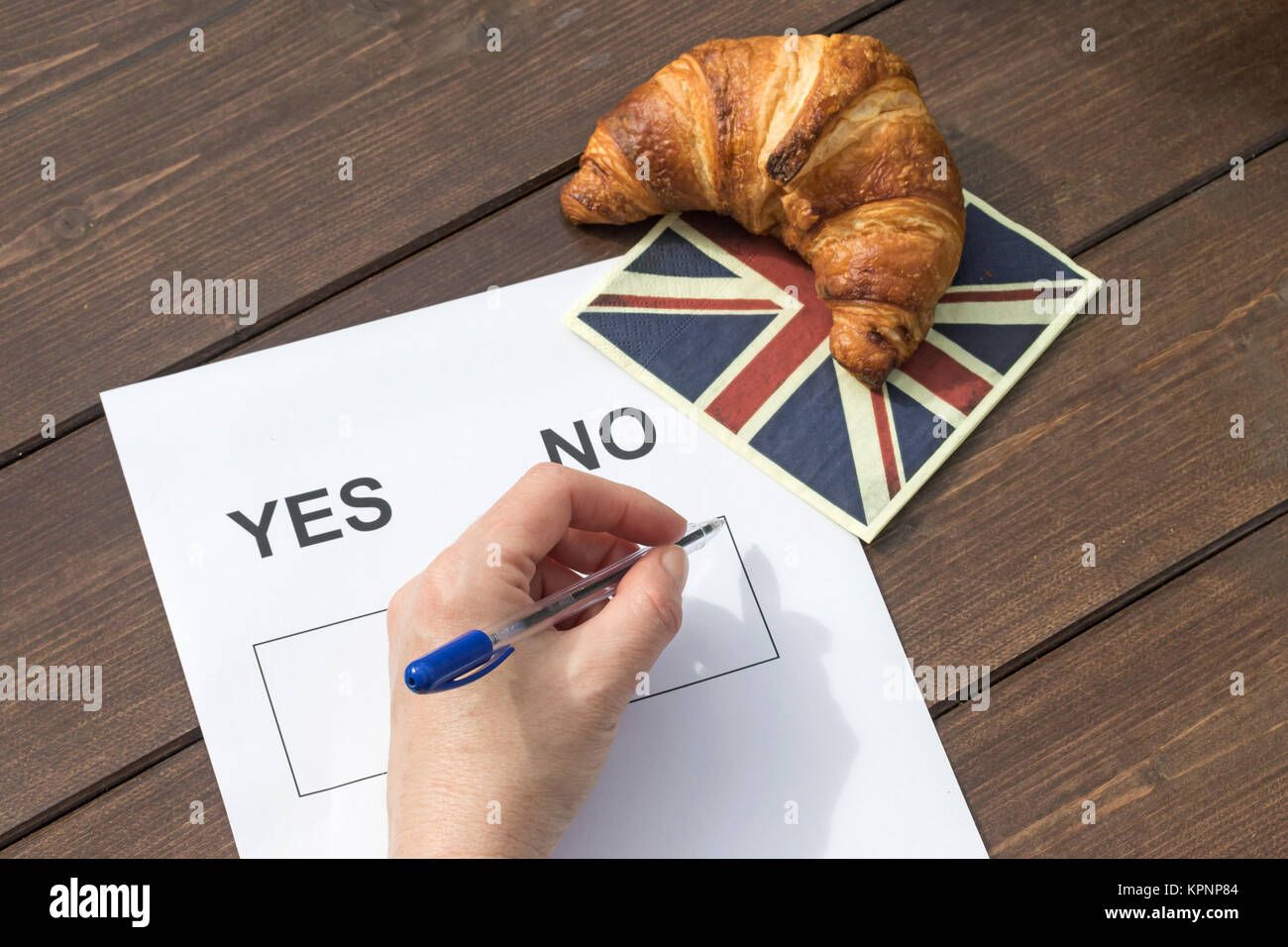 Selecting NO in the referendum Stock Photo