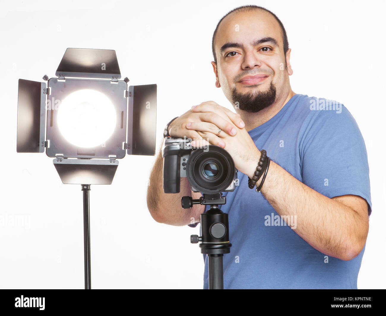 professional photographer with photographic equipment Stock Photo Alamy