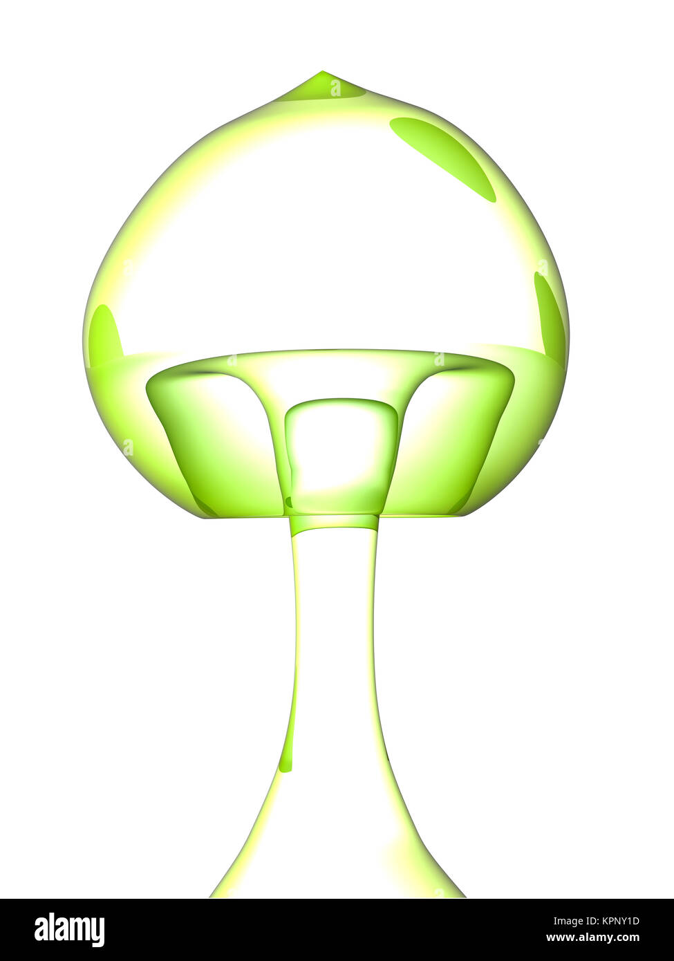 3D rendered colored, translucent Mushrooms. Isolated on white Stock