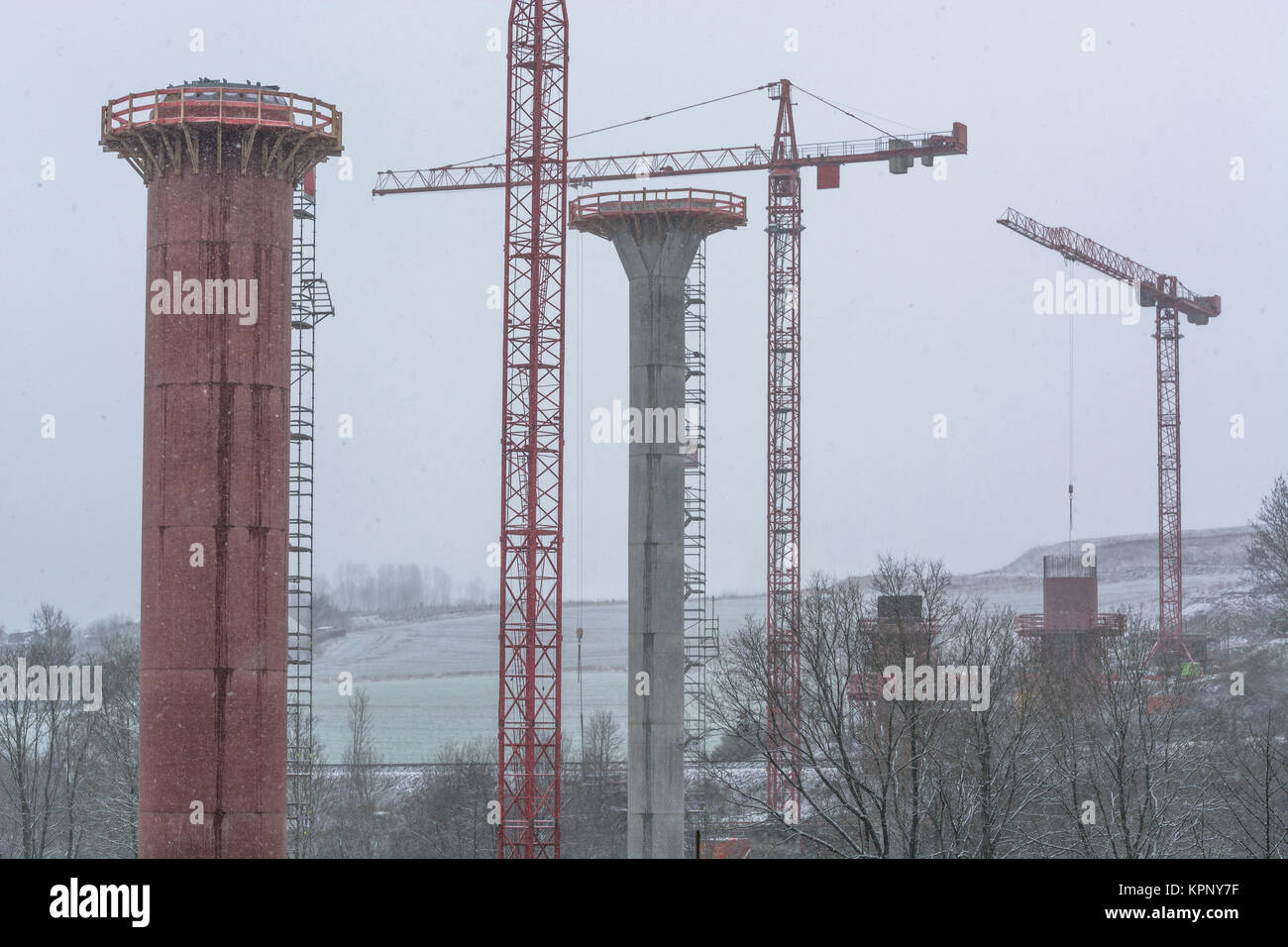 bridge construction site in nrw in bestwig. Stock Photo