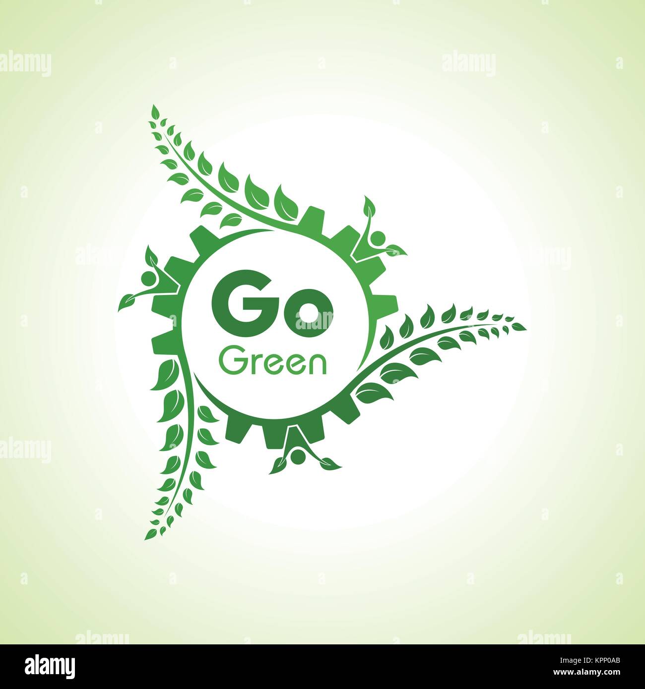 Save Nature and go green concept with eco gear stock vector Stock ...