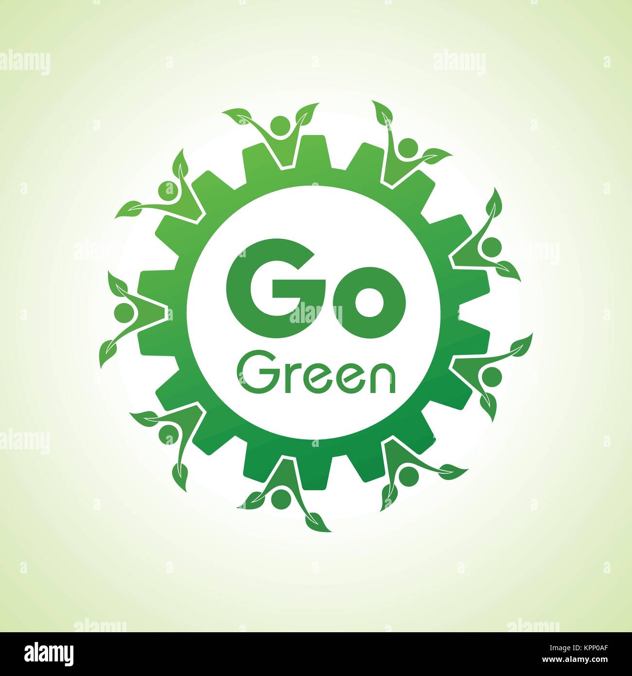 Save Nature and go green concept with eco gear stock vector Stock ...