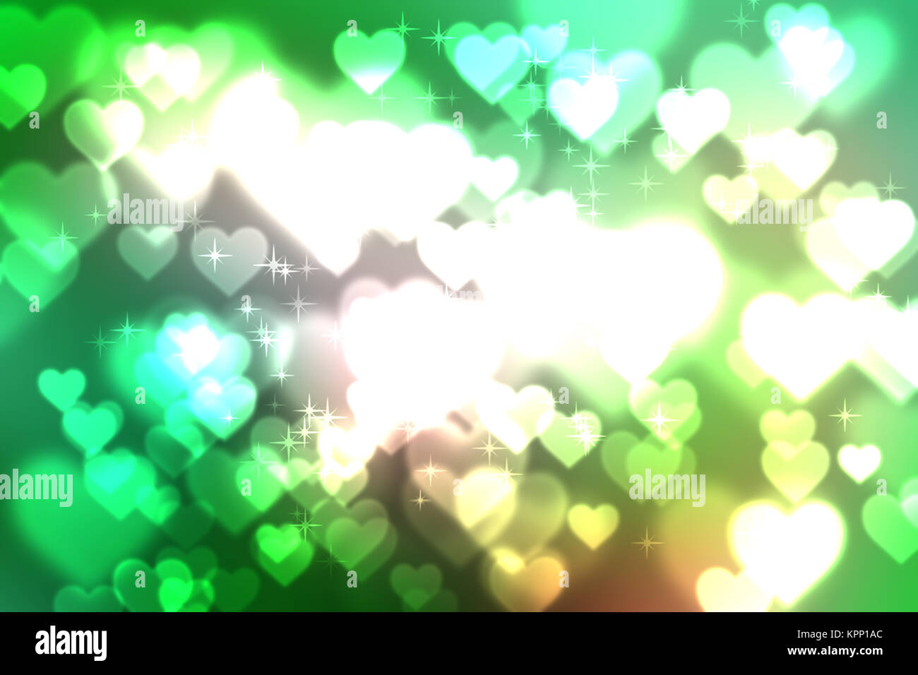 Abstract heart bokeh bright background Stock Photo
